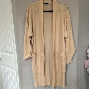 Others Follow Light Tan Open-Front Cardigan